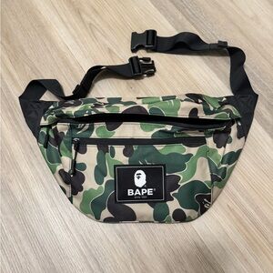 BAPE Green and Black Camouflage Oversized Belt Bag